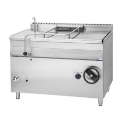 Billenőserpenyő, 120 L, gázüzem, kézi billentés, inox fenék, 23kW
