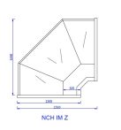 NCH IM Z | Hajlított üvegű külső sarokpult