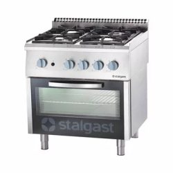 Ipari 4 égős gáztűzhely statikus sütővel, 24 kW STALGAST