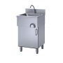   Kézmosó lábon álló 400x400x850 mm térdkapcsolóval és kifolyóval takaróborítással alsó szekrénnyel