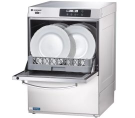 Digitális tányérmosogató gép mosószer adagolóval, ürítő szivattyúval és nyomásfokozóval