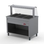   Melegentartó pult 3xGN1/1 egyenes üveges felépítménnyel 1150 mm fűtőszálas