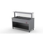   Melegentartó pult 4xGN1/1 egyenes üveges felépítménnyel 1500 mm fűtőszálas