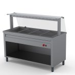   Melegentartó pult 4xGN1/1 egyenes üveges felépítménnyel 1500 mm fűtőpaplanos