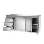 Neutrális pult,tolóajtós munkaasztal 3 fiókkal méret:200x70x85 cm,Ferrara professional Neutrális pult,tolóajtós munkaasztal 3 fiókkal méret:200x70x85 cm,Ferrara professional