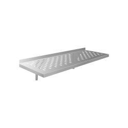 Falipolc konzollal perforált csepegtető méret: 120x40 cm rozsdamentes acélból, ipari Falipolc konzollal perforált csepegtető méret: 120x40 cm rozsdamentes acélból, ipari