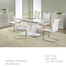   Mistral Bővíthető Étkezőasztal Fehér Színű 160-220x90