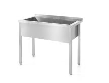   Rozsdamentes mosogatós asztal – egy medencés – Profi Line – 800x600x(H)850mm - HENDI 811825