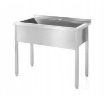   Rozsdamentes mosogatós asztal -egymedencés – mélység: 700 mm – magasság: 300 mm – Profi Line – 1000x700x(H)850mm - HENDI 812860