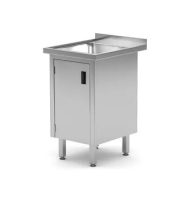   Rozsdamentes mosogatós asztal szekrénnyel – heggesztett -mélység: 600 mm – Profi Line – 600x600x(H)850mm - HENDI 813522