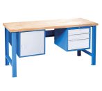   Állítható magasságú munkapad, moduláris rendszerű 2 faliszekrény – 1 x 3 fiókkal, 1 ajtóval (magasság 421 mm)