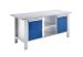 Elemes rendszerű munkapad – eurokraft basic lapszélesség 1850 mm, 2 fiók, 2 ajtó