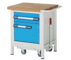   Mobil és leengedhető munkapad, zártszelvényes kivitel – eurokraft pro 1 fiók, 1 ajtó, polc