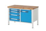 Munkapad zártszelvényes kivitelben – eurokraft pro 4 db fiók: 2 x 90, 2 x 180 mm, 1 db 540 mm magas ajtó Munkapad zártszelvényes kivitelben – eurokraft pro 4 db fiók: 2 x 90, 2 x 180 mm, 1 db 540 mm magas ajtó
