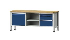 Munkapad zártszelvényes kivitelben – ANKE 1 db 540 mm magas ajtó, 3 fiók
