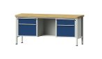   Munkapad zártszelvényes kivitelben – ANKE fiókok 2 x 180 mm, 2 x 360 mm, ½ rakodópolc, magasság 890 mm
