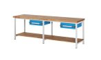   Munkapad zártszelvényes kivitelben – eurokraft pro 2 db 150 mm-es fiók, 2 polc