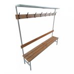   KÖRÖS öltözőpad háttámlás kalaptartós 1 oldalas 1200 mm