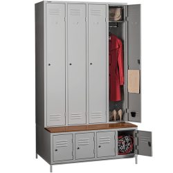 PLUS 4 ACG Cipőtartós+ülőpados öltözőszekrény, öltözőszekrény rekesz 4 db, cipőtároló rekesz 4 db PLUS 4 ACG Cipőtartós+ülőpados öltözőszekrény, öltözőszekrény rekesz 4 db, cipőtároló rekesz 4 db