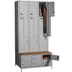 PLUS Z6 ACG Cipőtartós+ülőpados öltözőszekrény, öltözőszekrény rekesz 6 db, cipőtároló rekesz 6 db PLUS Z6 ACG Cipőtartós+ülőpados öltözőszekrény, öltözőszekrény rekesz 6 db, cipőtároló rekesz 6 db