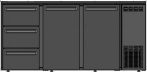 TC BBCL3-622 | 2 ajtós bárhűtő 3 db 1/3-os fiókkal